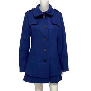 White Rivet women's Car coat navy Blue collared wool blend size M/M
